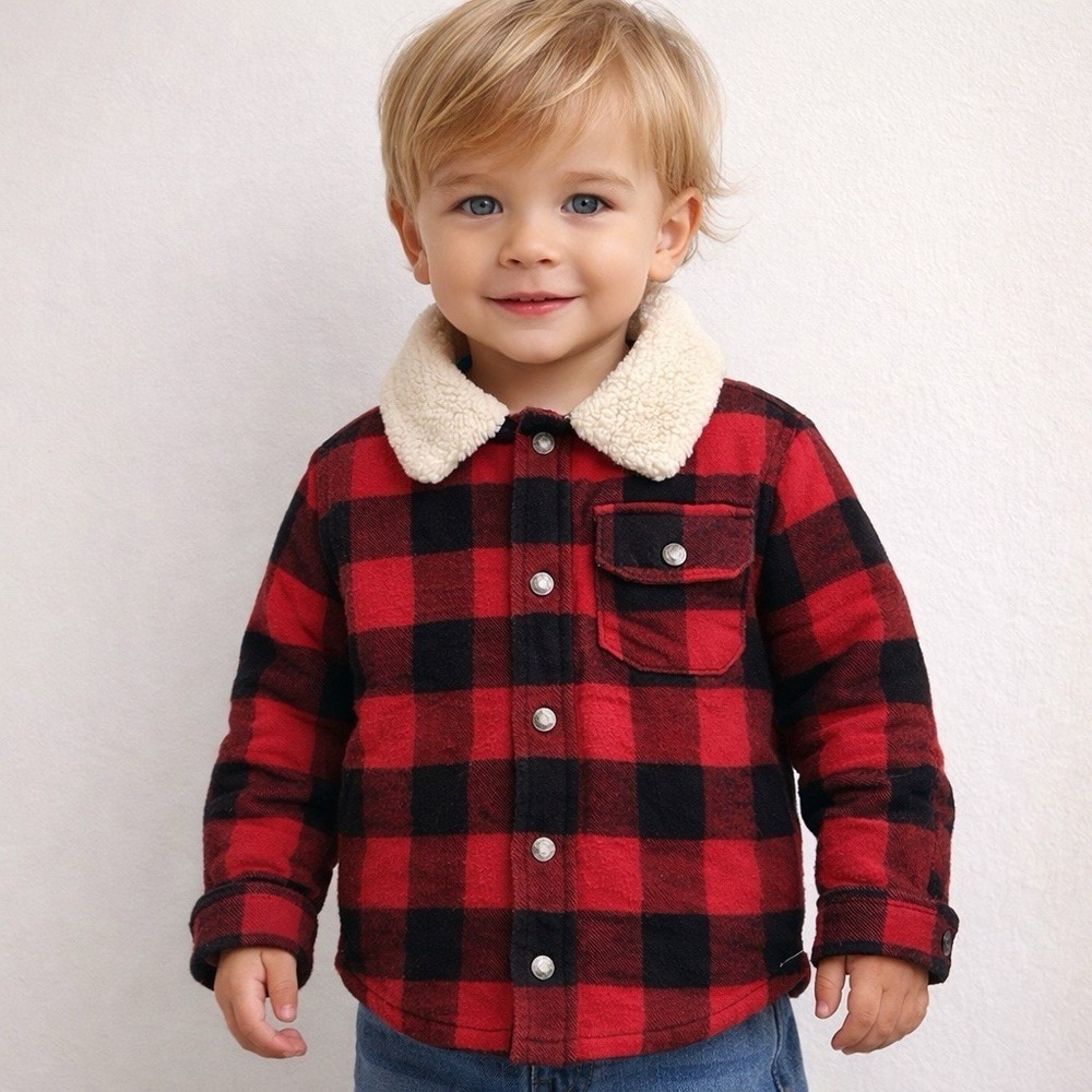 Baby gap (size 5) red and black plaid jacket